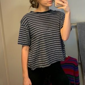 Brandy Melville navy striped tee